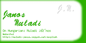 janos muladi business card